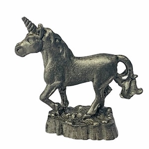 UNICORN MYTHICAL CREATURE Pewter metal dungeons dragons D&D vintage stallion horse magical figurine sculpture collectible vtg miniature