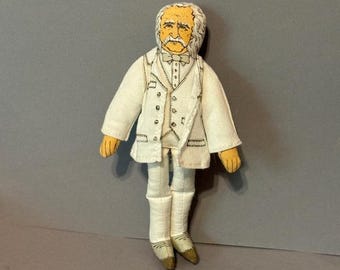 Vintage Hallmark August 1979 Toy Doll Cloth Figure Mark Twain Americans AC4