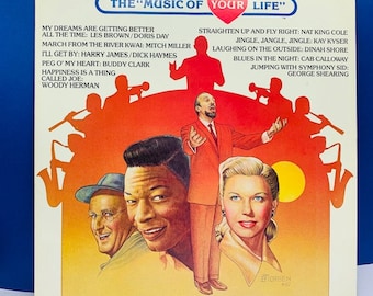 VINYL RECORD VINTAGE 33 rpm álbum de música lp vtg con manga de portada mcm 12 pulgadas 12" Música de tu vida Doris Day Buddy Clark Nat King Cole