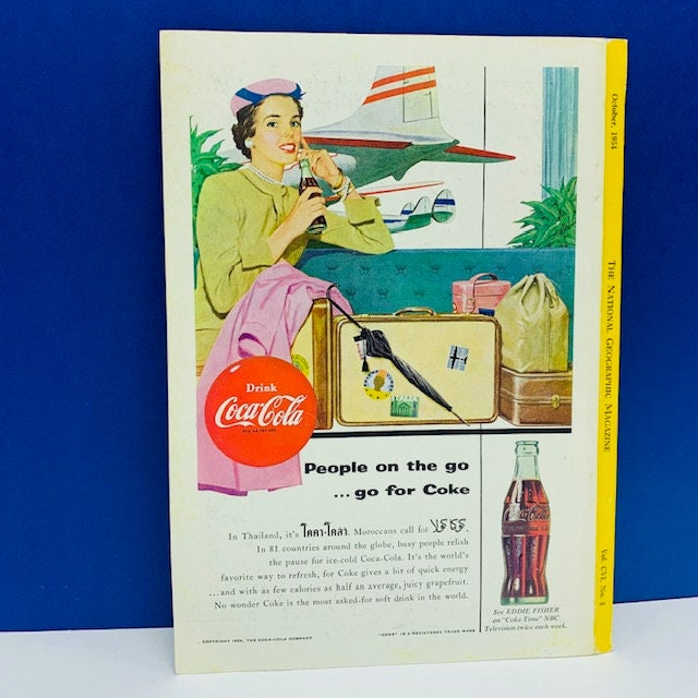 COCA COLA ADVERTISEMENT 1953 National Geographic Paper Ephemera Ad