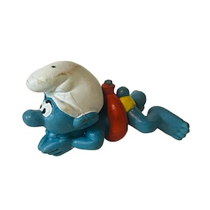 Smurfs vtg toy figure Peyo Schleich Bully Germany 1978 Swimmer 20025 Swim tube