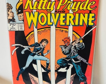 Kitty Pryde y Wolverine #5 Cómic Marvel Vtg 1984 X-Men Serie Limitada AC4