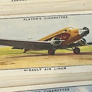 Airplane Tobacco Trading Card John Player Sons Aeroplane Wibault Air Liner Civil