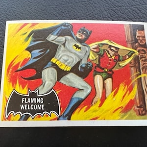 Batman Robin Joker Karte 1966 Zeitschrift TCG Topps DC Comics rc #51 Flaming fire