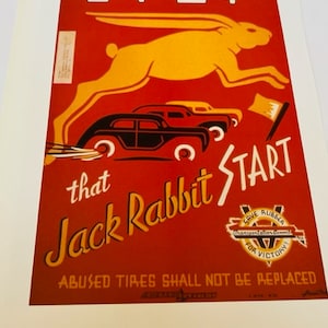 World War Advertisement Ad vtg print litho 12X9 WW2 WWII Jack Rabbit Start troop AC1