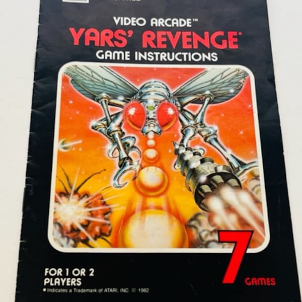 Yars Revenge 7 Atari 5200 video game vtg manual 2600 instructions arcade 1982