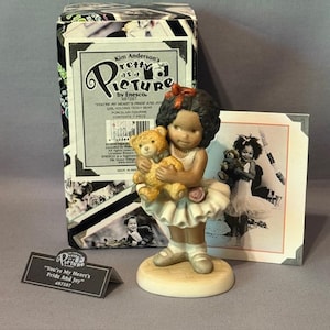 Vintage Pretty Picture Figurine Enesco Kim Anderson Box Gift African Ballerina