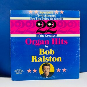 VINYL RECORD VINTAGE 33 rpm music album lp vtg with cover sleeve mcm 12 inch 12" Bob Ralston organ hits Two (2)