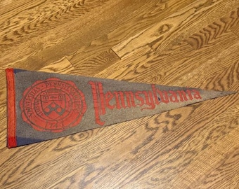 Vintage Pennant Flag Historical Memorabilia 1960s Pennsylvania PA Moribus 1740