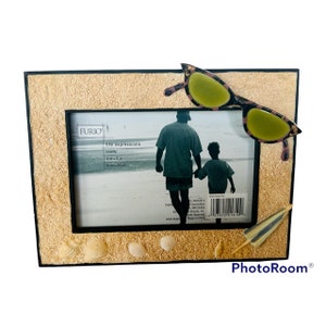 Marco de fotos Beach Furio Life Expressions Gafas de sol 3X5 Sand Tiki Seashell vtg BC5