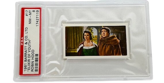 Robin Hood Trading Card 1961 Barratt Tobacco Collectible Ephemera Graded  Slabbed PSA 8 Near Mint London England Elixir Youth Friar Tuck