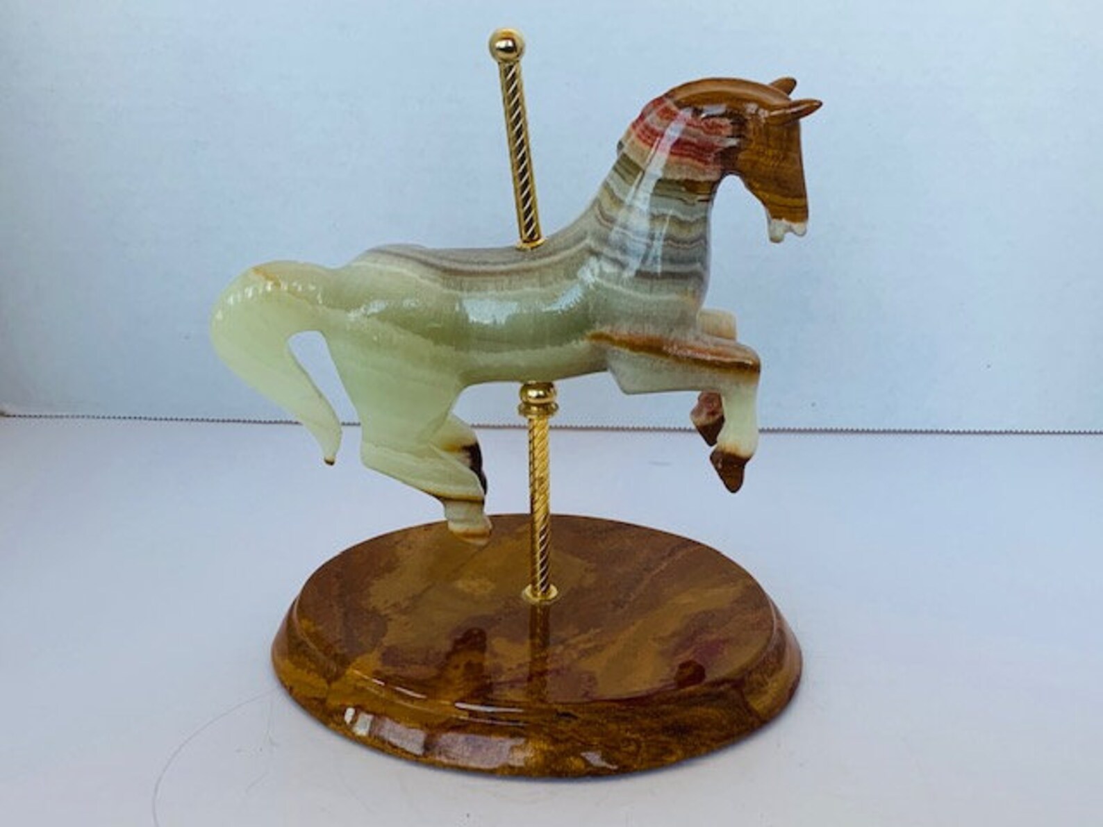 MARBLE CAROUSEL HORSE Vintage Sculpture Statue Figurine Gold Etsy UK