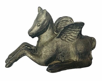 PEGASUS MYTHICAL CREATURE Pewter metal dungeons dragon D&D vintage stallion horse magical figurine vtg miniature unicorn clash titans gift