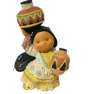 Friends of the Feather Enesco Native Figurine Karen Hahn Miniature Potttery pots