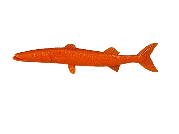 Deep Sea Creature 1968 MPC Plastic Cereal Toy Figure Marx Vtg Barracuda  Orange 