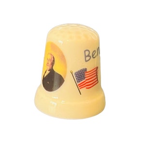 Benjamin Harrison 23rd US President Porcelain Thimble Franklin Mint Danbury vtg