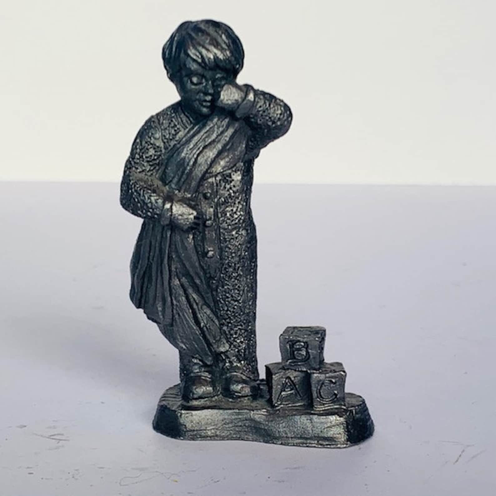 Michael Ricker Pewter Figurine Vtg Signed Sculpture Metal Etsy