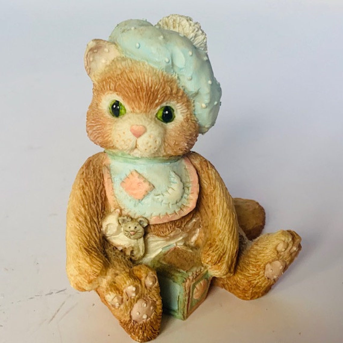 CAT KITTEN FIGURINE Calico Kitten Enesco Vintage Resin Etsy