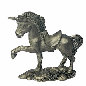 UNICORN MYTHICAL CREATURE Pewter metal dungeons dragon D&D vintage stallion horse magical figurine sculpture collectible vtg miniature pony