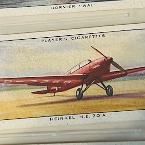 Airplane Tobacco Trading Card John Players Sons Aeroplane Civil Heinkel Ireland