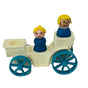 フィッシャープライス リトルピープル ヴィンテージ フィギュア おもちゃ ミニチュアカー ワゴン 馬車 カート 1960