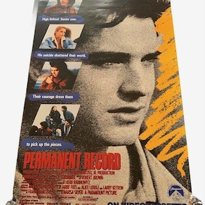 Movie Theater Cinema Poster vtg Lobby Card 1988 Permanent Record Keanu Reeves NB