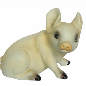 Pig Figurine vtg hog piglet porcelain sculpture farm anthropomorphic Lefton baby