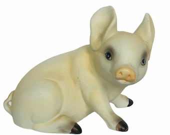 Pig Figurine vtg hog piglet porcelain sculpture farm anthropomorphic Lefton baby