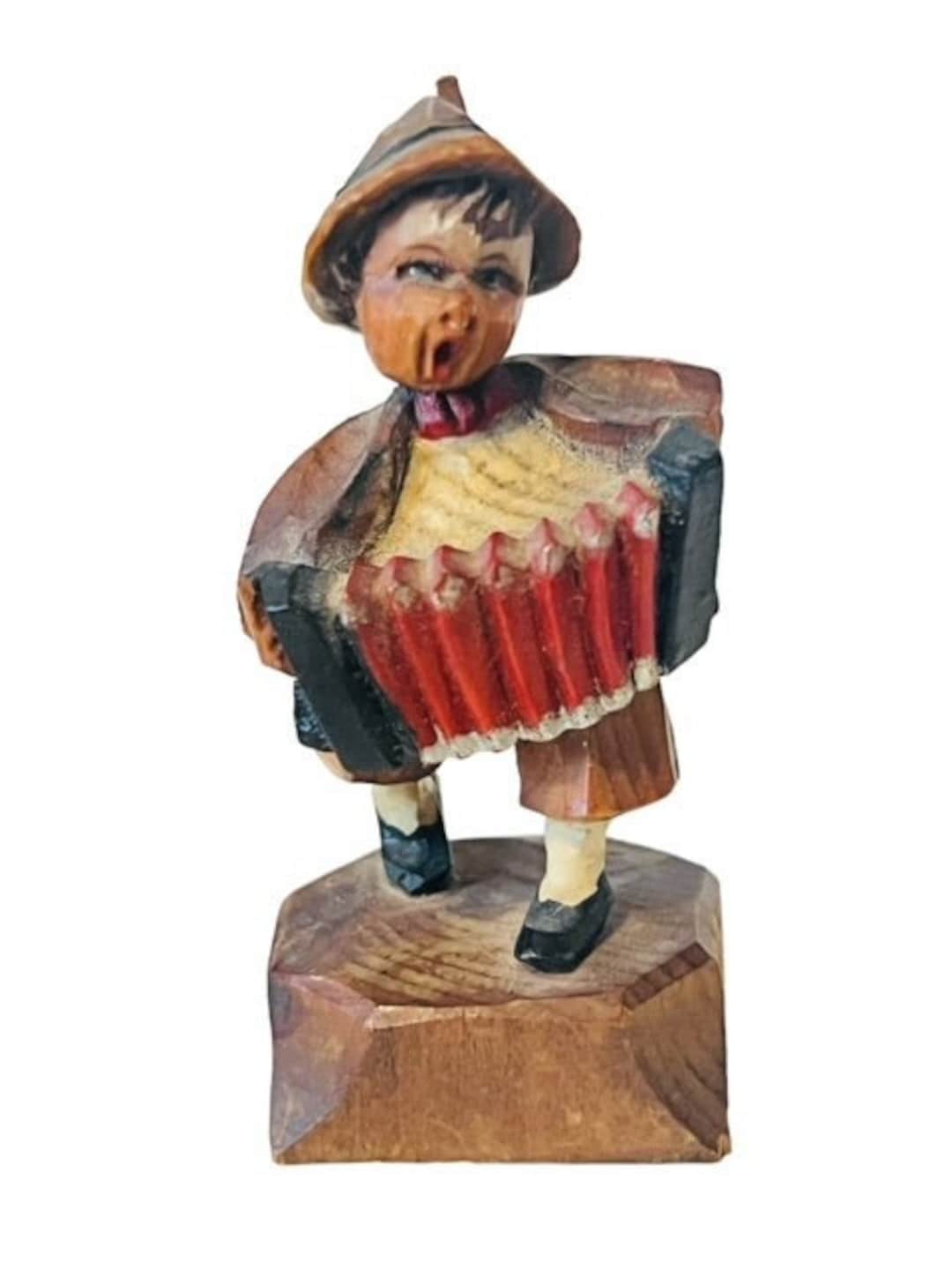 Carved Wooden Figure West Germany Black Forest Figurine Vtg Hummel