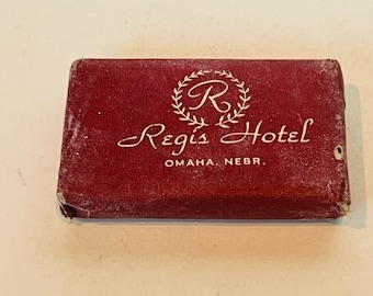 HOTEL MOTEL ADVERTISING vintage bar bath soap collectible Americana Travel unused sealed vtg Inn French Milled Regis Omaha Nebraska Nb