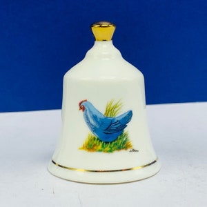 DANBURY MINT BELL vintage us official state bird collection fine bone china porcelain japan figurine gift Delaware De blue hen