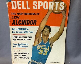 Vintage 1968 Basketball Sport Test Magazin Print Ads Programm Dell Lew Alcindor Kareem Abdul Jabbar