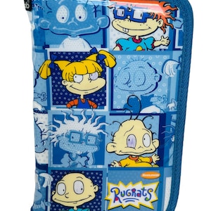 Rugrats School Organizer Pen Pencil Case Tommy Chuckie Angelica blue Nickelodeon AC1
