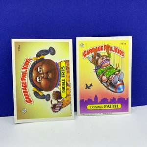 ORDURES seau KID Vintage Trading carte jeu puzzle Topps publicitaire jouet impérial GPK VTG rétro 1986 lot paire double Iris perdant foi bombe