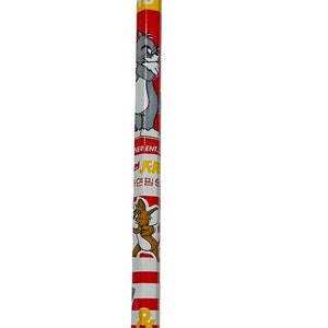 Vintage Pencil school advertising writing instrument wood new old stock unused memorabilia collectible 1996 Tom and Jerry cartoon anime