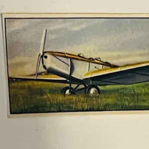 Avião Tobacco Trading Card Alemanha Ocidental década de 1930 Garbaty Avião Klemm L25 VII jato