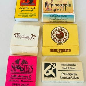 Match Holder matchbook vtg advertising LOT coyote Cafe Tiki Shooters O&#39;Grady M25