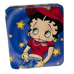 Betty Boop figurine vtg Tin metal box collectible King Feature rap Hip Hop chain