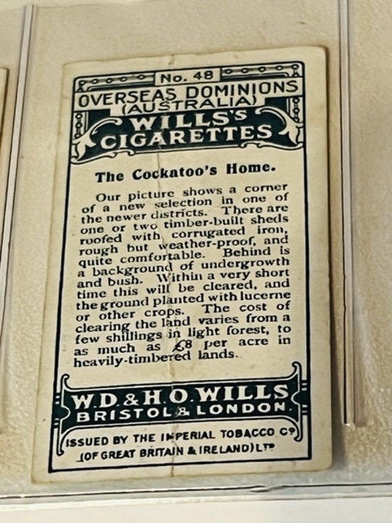 imperial tobacco australia limited Wills Overseas Dominion HO Tobacco Australia Card 1908 WD Cockatoos Home  House