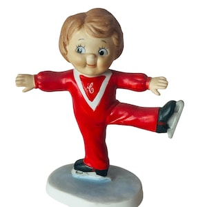 Campbells Soup Figurine Souper Skater vtg advertising Roman 1984 Gift Ice Boy