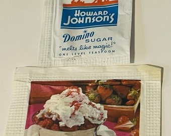 Domino Sugar Packet pubblicità carta vintage ephemera memorabilia segno motel hotel ristorante café Inn diner Howard Johnsons piatto di cibo 3