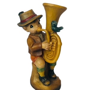 Anri Ferrandiz Italy Hand Carved Figurine Vtg Signed RARE Tuba bluebird band boy