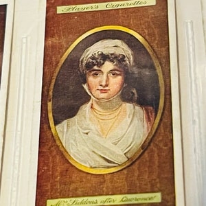 John Player Sons Tabakkarte 1923 Miniatures Britain Nottingham Mrs Siddons vtg