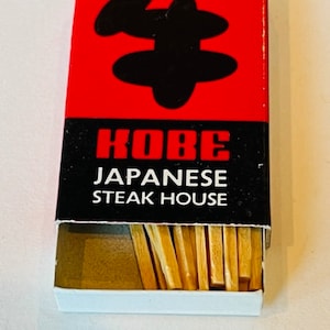 Match Holder Box matchbook vtg advertising box Kobe Japanese Steak house sushi