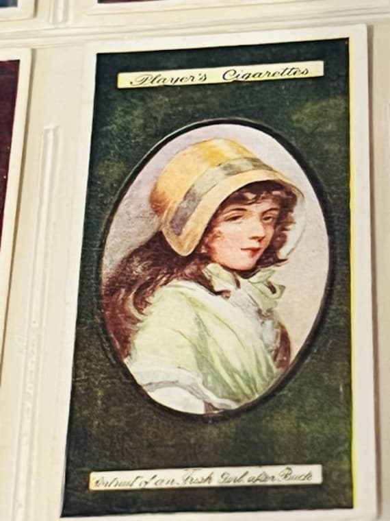 John Player Son Tobacco Card 1923 Miniature Nottingham Portrait Irish Girl  Vtg
