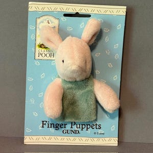 Winnie Pooh Piglet Finger Puppet Gund Plush Stuffed Animal Figure Classic Disney