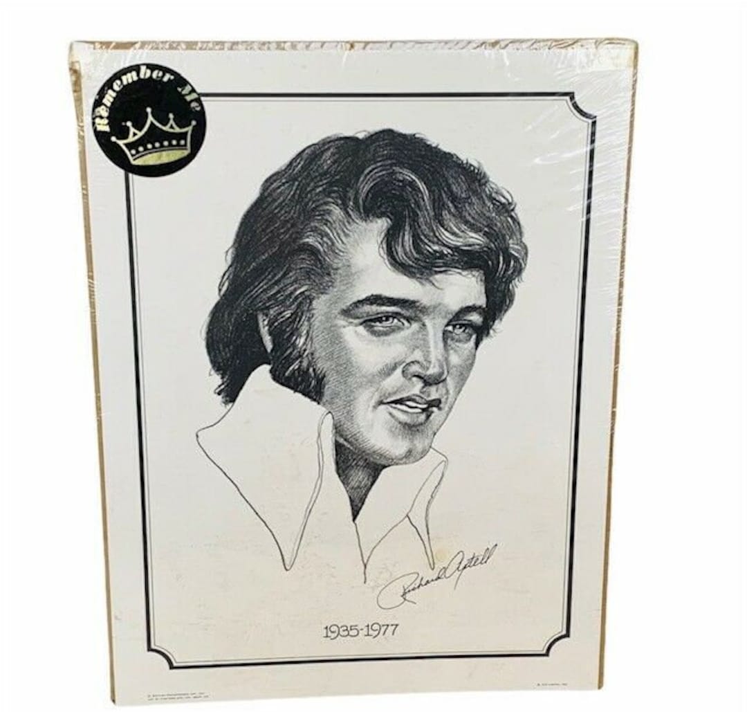 Elvis Presley Print Canvas 13X10 Richard Axtell Signed Art 1977