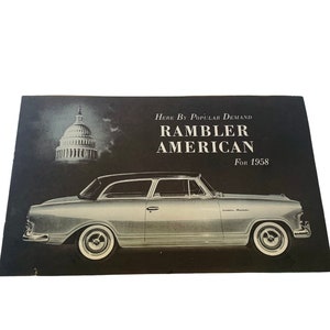 Nash Rambler Advertisement vintage fold out Pamphlet sign ad ephemera paper classic car automobile memorabilia Ambassador 1958 demand AC3