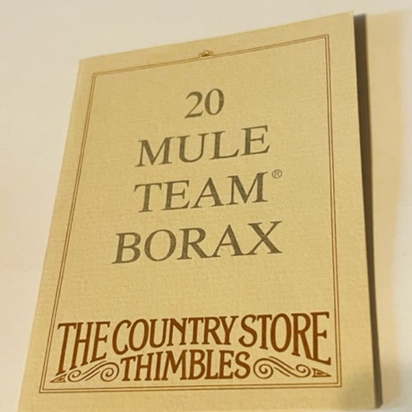 Franklin Mint Thimble Country Store COA id CARD ONLY ad sign 20 mule team Borax 1980