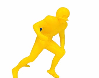 LOUIS MARX FOOTBALL 1969 vintage plastic molded action figure collectible 4 inch 4" toy sports memorabilia yellow Kicker